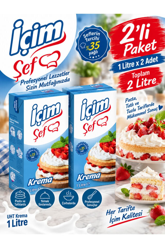 ŞEF KREMA 1LTx2 Adet