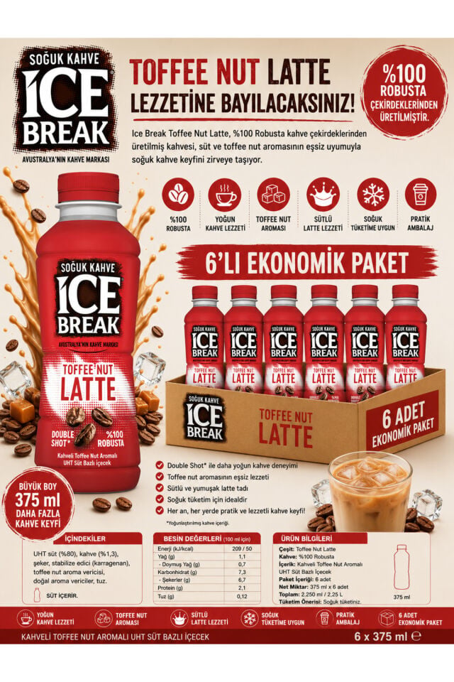 ICE BREAK TOFEE FINDIKLI LATTE 375ML (6adet)